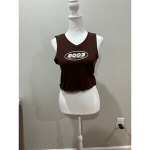 graphic cutoff sleeve tank top tee